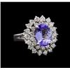 Image 1 : 14KT White Gold 2.82 ctw Tanzanite and Diamond Ring