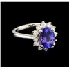 Image 1 : 2.61 ctw Tanzanite and Diamond Ring - 14KT White Gold