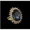 Image 1 : 14KT Yellow Gold 22.70 ctw Topaz and Diamond Ring