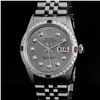 Image 1 : Rolex Stainless Steel Slate Grey Diamond and Ruby DateJust Men's Watch