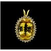 6.31 ctw Topaz and Diamond Pendant - 14KT Yellow Gold