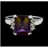 Image 2 : 3.73 ctw Ametrine Quartz and Diamond Ring - 14KT White Gold