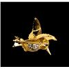 Image 2 : 0.41 ctw Diamond Brooch/Pendant - 18KT Yellow Gold