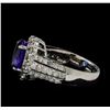 Image 3 : 3.57 ctw Tanzanite and Diamond Ring - 14KT White Gold