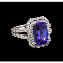 14KT White Gold 3.58 ctw Tanzanite and Diamond Ring