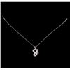 Image 2 : 0.25 ctw Diamond Initial Pendant With Chain - 14KT White Gold