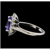 Image 3 : 3.02 ctw Tanzanite and Diamond Ring - 14KT White Gold