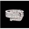 Image 2 : 14KT White Gold 0.97 ctw Diamond Ring