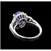 Image 3 : 4.15 ctw Tanzanite and Diamond Ring - 14KT White Gold