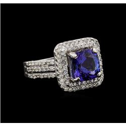 14KT White Gold 2.93 ctw Tanzanite and Diamond Ring