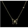 Image 1 : 14KT Yellow Gold 0.03 ctw Diamond Butterfly Necklace