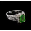 Image 1 : 1.91 ctw Tsavorite and Diamond Ring - 14KT White Gold