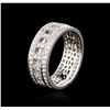 Image 1 : 14KT White Gold 0.87 ctw Diamond Ring