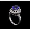 Image 4 : 3.67 ctw Tanzanite and Diamond Ring - 14KT White Gold