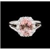 Image 2 : 2.48 ctw Pink Tourmaline and Diamond Ring - 14KT White Gold