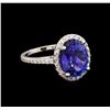 Image 1 : 5.48 ctw Tanzanite and Diamond Ring - 14KT White Gold