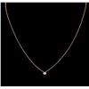 Image 2 : 14KT Rose Gold 0.09 ctw Diamond Solitaire Necklace