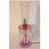 Cranberry hobnailed opalescent electrified lamp
