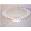 White opalescent cake plate