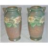 Pair of Roseville Dahl Rose vases