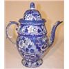 Image 1 : Blue Staffordshire transfer ware teapot