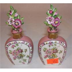 Pair of Noritake perfume bottles