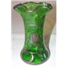 Image 1 : Green art glass vase with silver overlay