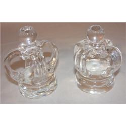 Pair of Steuben crystal paperweights