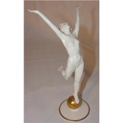 Hutschenrbuther nude figurine on gilt ball