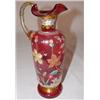 Image 1 : Cranberry enameled glass ewer