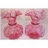 Image 1 : Pair of cranberry glass mantel vases