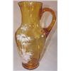 Image 1 : Mary Gregory amber glass enameled pitcher