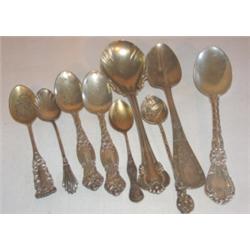 9 Sterling silver spoons