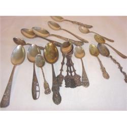 18 Silver souvenir spoons