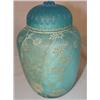 Image 1 : Webb blue enameled diamond quilted covered ginger jar.