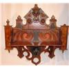 Image 1 : Ornate Victorian walnut wall shelf with burl walnut inserts