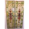 Image 1 : Pair of tall stained glass panels