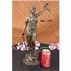 Image 6 : 18" Tall Bronze Blind Justice Law Marble base Statue