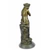 Image 8 : Lovely Woman Resting Bronze Sculpture on Marble base