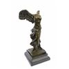 Image 1 : Fine French 19C Grand Tour Bronze Goddess Of Victory Nike On Marble Base