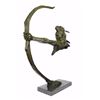 Image 8 : Bronze Indian Warrior With Bow And Arrow Sculpture on marble base