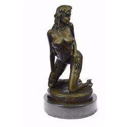 Sexy lady Bronze Sculpture on marble base