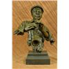 Image 1 : Hot Cast Decor Figure Clarinet Player Bronze Sculpture on marble base