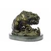 Image 8 : Snake And Lion Bronze Sculpture on marble base Statue