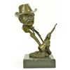 Image 8 : Gun Revolver Wyatt Earp Western Bronze Statue on Marble base Figurine