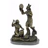 Image 1 : "Ceremonial Drummer" Native American Indian Bronze Statue on marble base