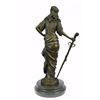 Image 7 : Persian Princess With Sword Bronze Sculpture on Marble Base Figurine