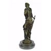 Image 8 : Persian Princess With Sword Bronze Sculpture on Marble Base Figurine