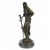 Image 9 : Persian Princess With Sword Bronze Sculpture on Marble Base Figurine