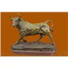 Image 1 : Solid Bronze Sculpture Of A Bull on Marble Base